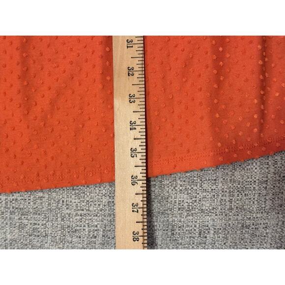 New York Collection Orange 3/4 Inch Sleeve Swiss Dot Dress Petite Sz XLP - Picture 8 of 9